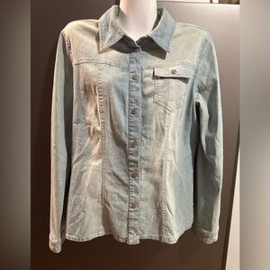 Roccobarocco Vintage Women's Light Blue Button Down Shirt
